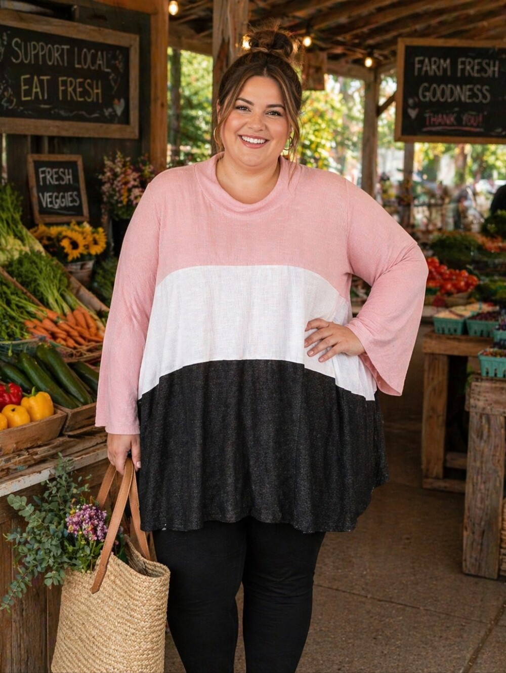 63. Haptics Neopolitan Top Sweatshirt in 3X